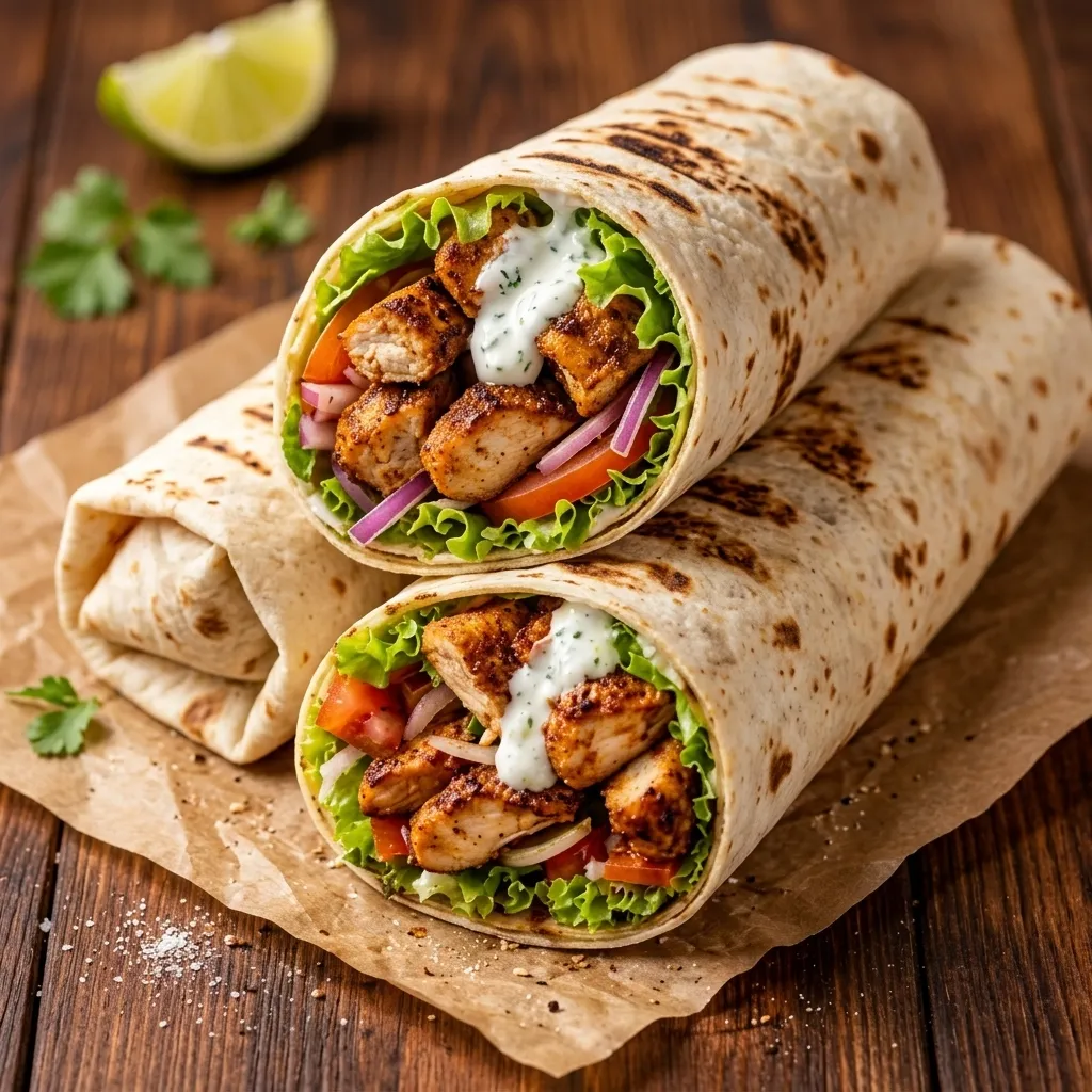 Spicy Chicken Wraps at Chilliwack Pizza & Mo:Mo House in Chilliwack, BC